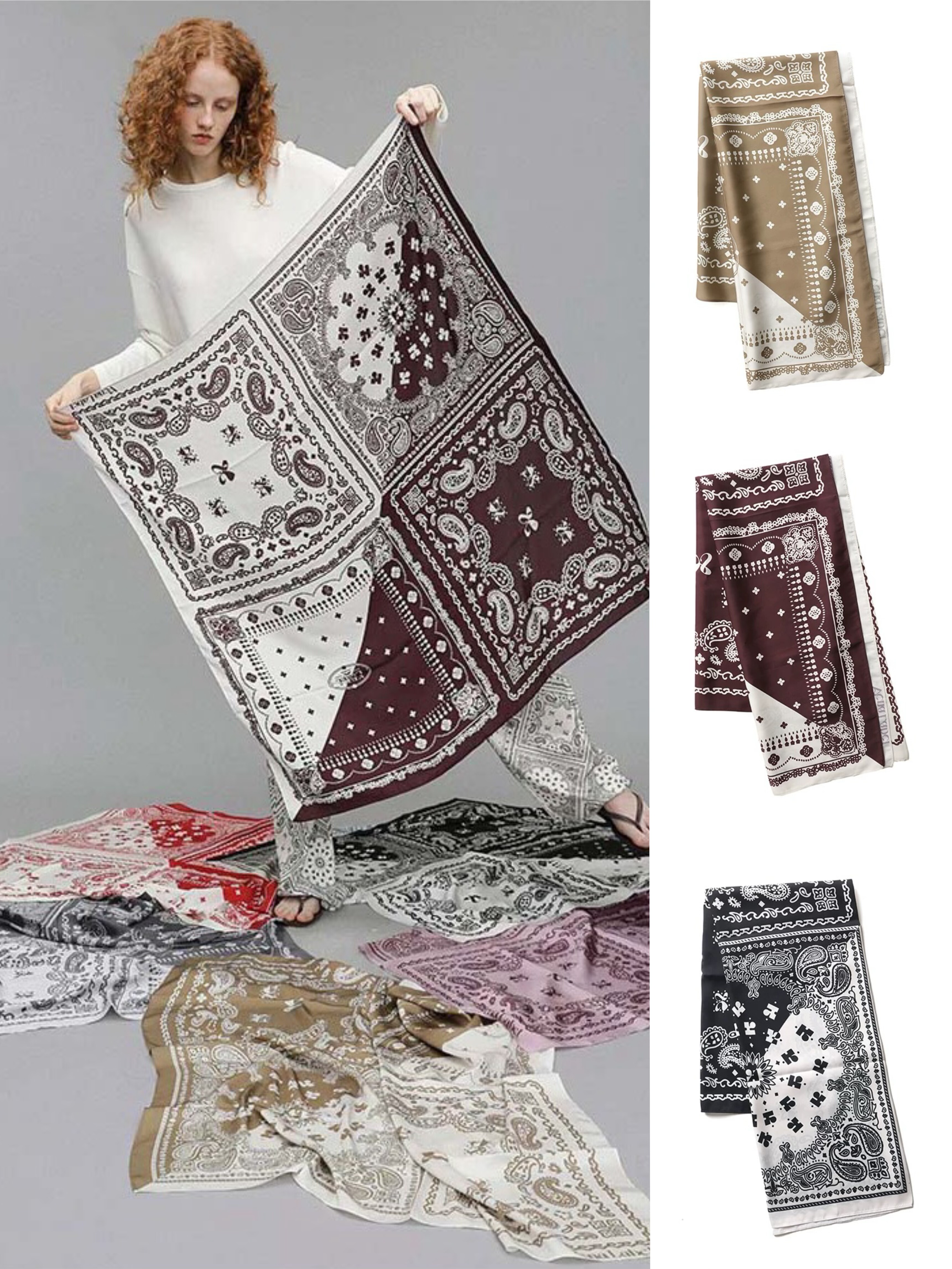 25新多色可选 复古腰果花大方巾 披肩围裹丝巾围巾女