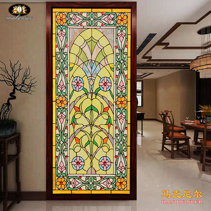 定制别墅酒吧会所ktv过道走廊玄关隔断门窗灯片教堂彩色艺术玻璃