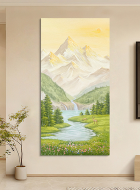 HESD.ART手绘油画《旭日东升》入户玄关墙面走廊挂画温馨感装饰画