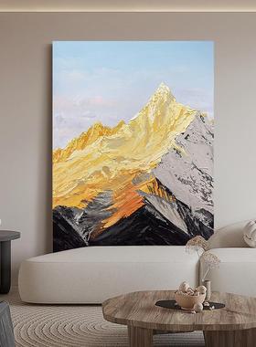 HESD.ART原创手绘油画 画《背靠金山》客厅沙发背景墙装饰画 画简