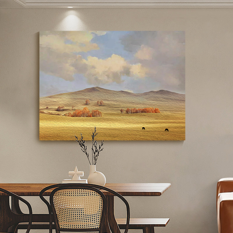 HY. ART《 括静风景》手绘油画风景客厅装饰画现代简约餐厅卧室