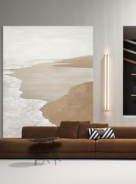 HESD.ART手绘油画《淡泊》北欧现代简约客厅装饰画极简风玄关挂画