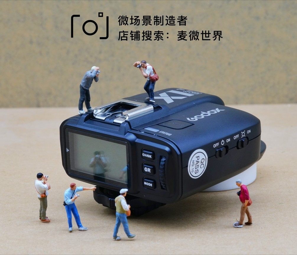 preiser拿相机拍照旅行者微缩微距场景模型1:87HO微观小人道具