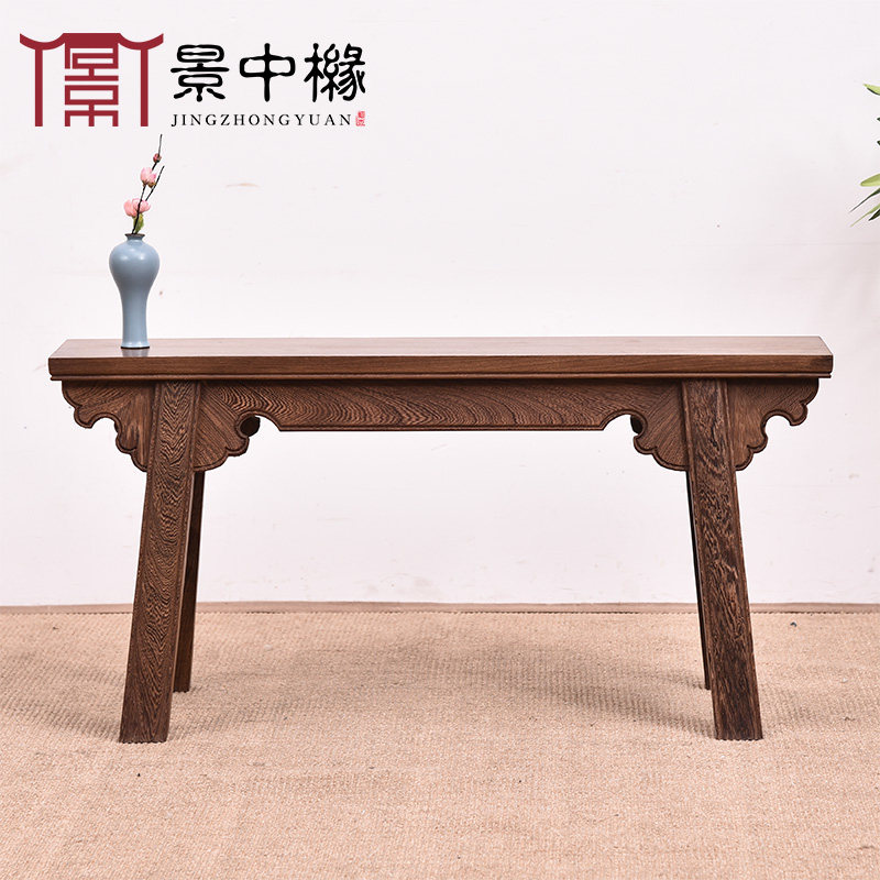 红木家具鸡翅木方形长板凳 实木矮凳中式餐凳长凳家用简约小凳子