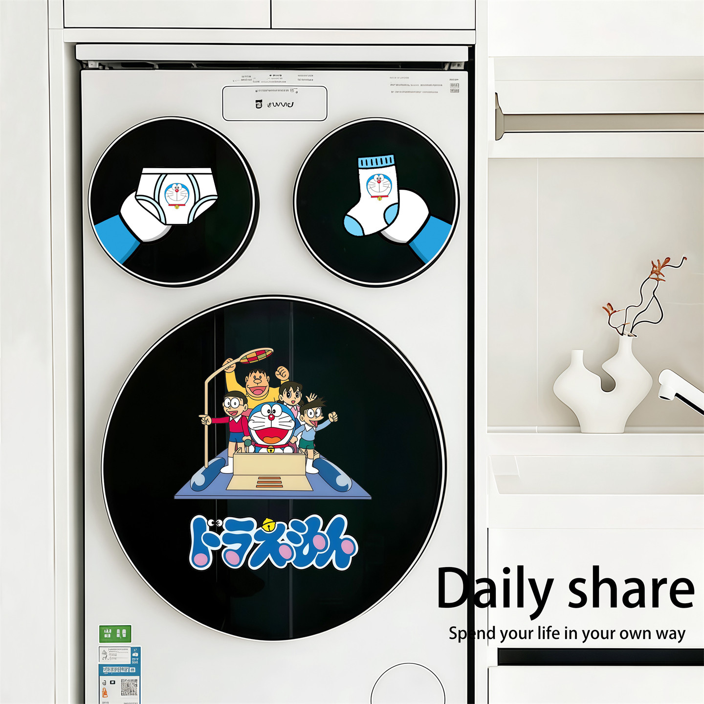 三桶洗衣机贴纸滚筒洗衣机外壳装饰米奇窗花玻璃静电贴保护膜防水,家居饰品,软装墙贴,淘宝优惠券,粉丝福利购,淘宝优惠卷