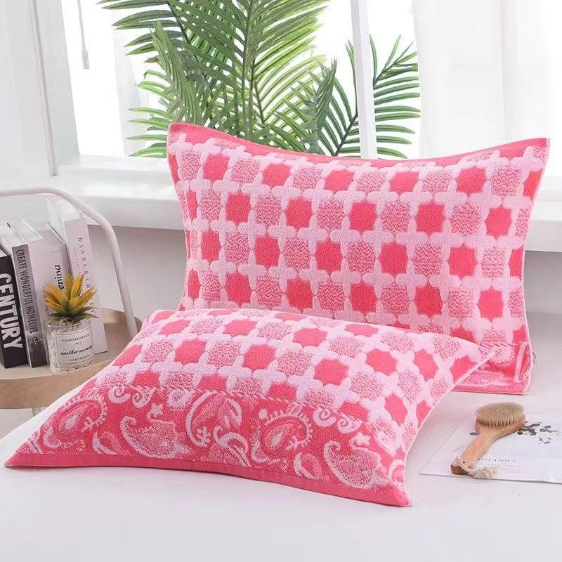 纯棉枕巾加厚加大一对装全棉毛圈枕头毛巾四季通用防滑不脱落结婚