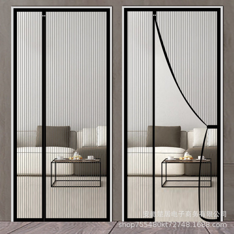 全磁条金刚侧开款防蚊家用夏季防蚊门帘免打孔加厚防蚊窗网纱图片