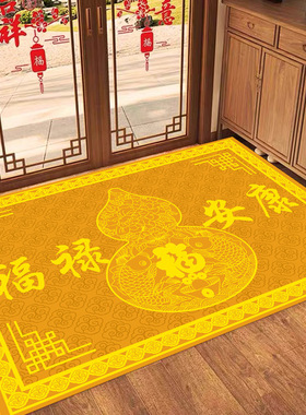 金色入户门地垫金黄色防滑脚垫家用高级感进门垫玄关门口地毯地垫