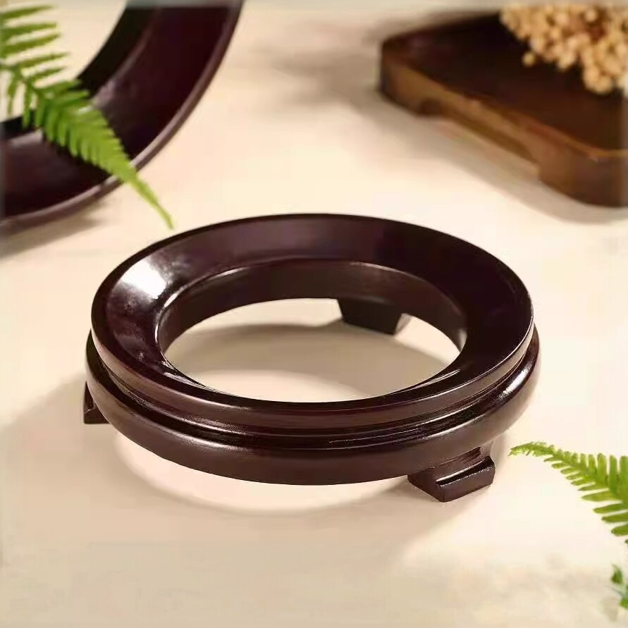 红木实木大小葫芦底座水晶球圆形工艺品核桃天然葫芦托架专用摆件