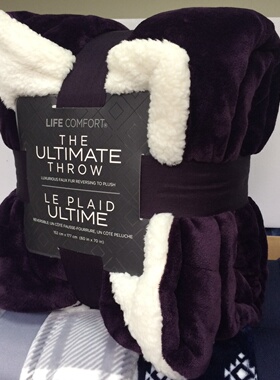 冬季现货昆凌Life comfort双面羊羔绒单人加厚沙发空调盖被毛毯子