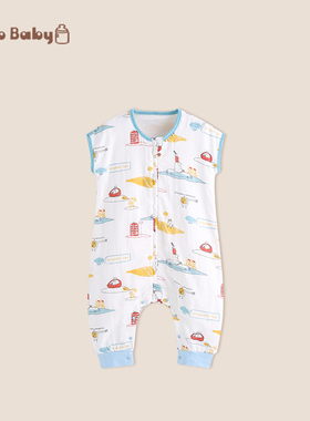 婴儿分腿睡袋秋冬加厚纯棉儿童防踢被四季通用款春秋宝宝连体睡衣