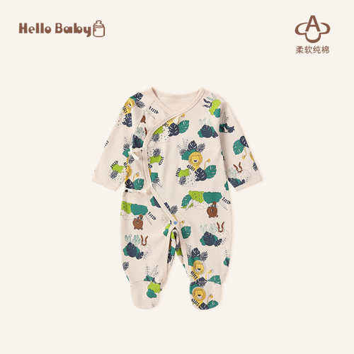 hellobaby斜襟连身衣天然彩棉