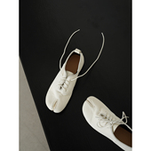 系带猪蹄平底休闲单鞋 tabi分趾鞋 女2026新款 rommors 真皮底