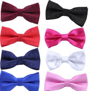 男士伴郎新郎酒红黑领结婚礼红色蝴蝶结儿童领结 韩版小学生演出