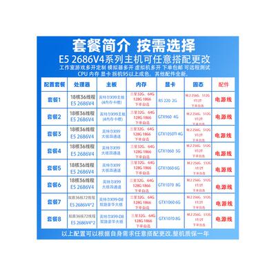 电竞2686V4组装E5主机游戏多开工作室diy大话西游多开电脑主机