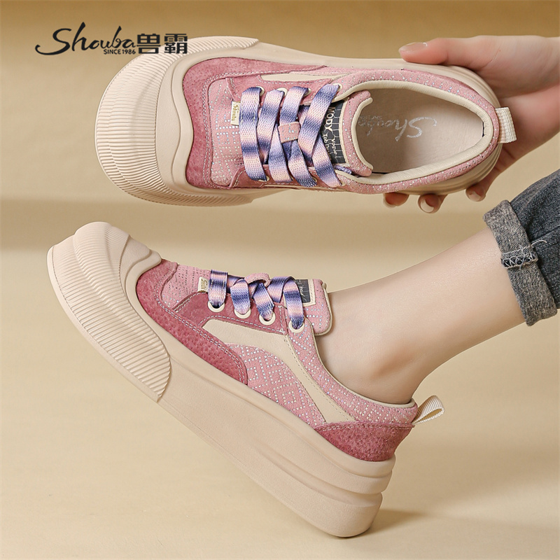 兽霸女鞋真皮潮流板鞋