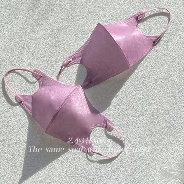 纯高级浅紫色3d立体口罩独立一次性香芋色颜值质感透气小白脸小瘦