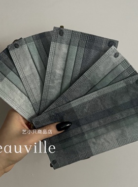 澳门格子印花纹情侣灰色黑色成人男士女士口鼻面罩简约高级轻奢风