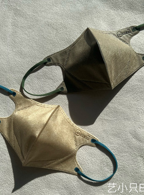 香港复古卡其咖色3d立体口罩medeis森林咖棕绿黑色薄成人透气高颜