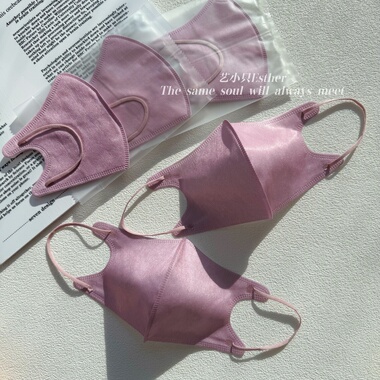 纯色芋头浅紫色3d立体口罩香芋嫩紫色一次性透气独立高级颜值显白