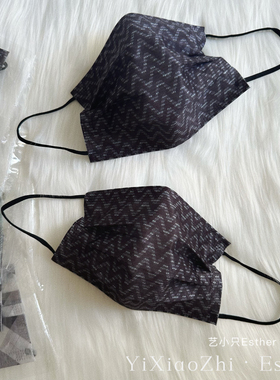 香港复古黑色印花口罩澳门情侣一次性三层透气独立包装高级感颜值