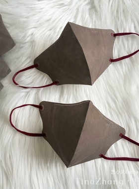 复古纯咖松露深棕褐色3d口罩大地姜棕色美拉德高级感颜值成人透气