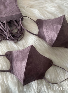 暗夜紫色3d立体口罩深紫色成人一次性透气两层无纺布高级感高颜值