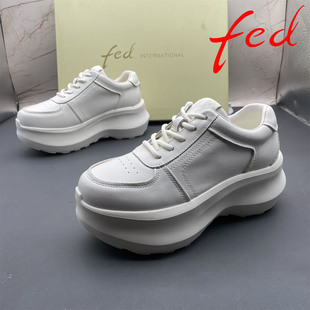 系带圆头防滑轻便松糕底单鞋 正品 牛皮女鞋 艾芙伊迪撤柜断码 fed
