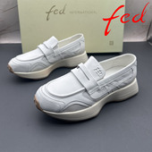 fed 艾芙伊迪撤柜断码 牛皮女鞋 正品 防滑平底中口圆头气质乐福鞋