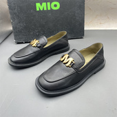 MIO米奥断码 撤柜处理牛皮女鞋 圆头平底防滑中口时尚 35码 乐福鞋
