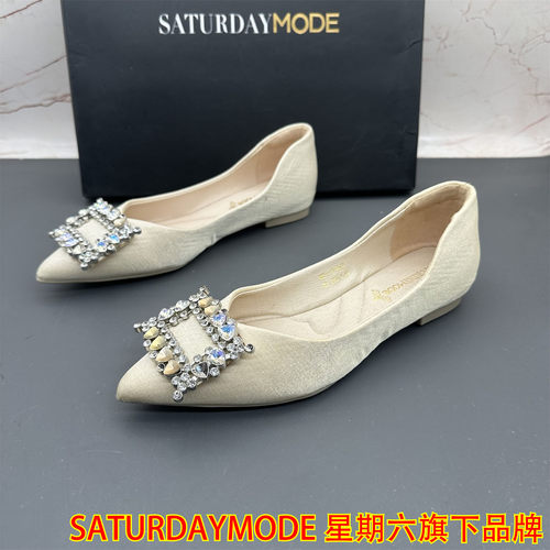 正品SATURDAYMODE断码撤柜处理女鞋浅口尖头平底防滑休闲时装单鞋