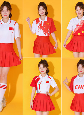男女中大学生运动会服装团体啦啦操舞蹈演出拉拉队健美操合唱套装