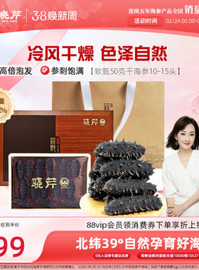 晓芹淡干海参深海50g10-15头含盐低于12%干货大连底播辽刺参礼盒