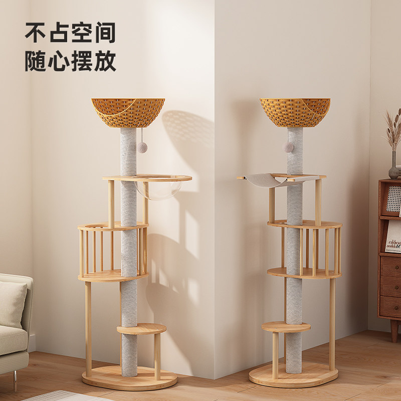 全实木猫爬架新式猫窝猫树一体图片