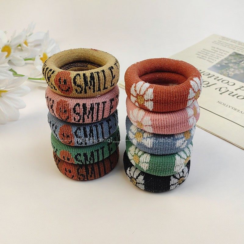 手镯保护套笑脸发圈高马尾头绳扎头发皮筋高弹力加粗耐用发绳发饰