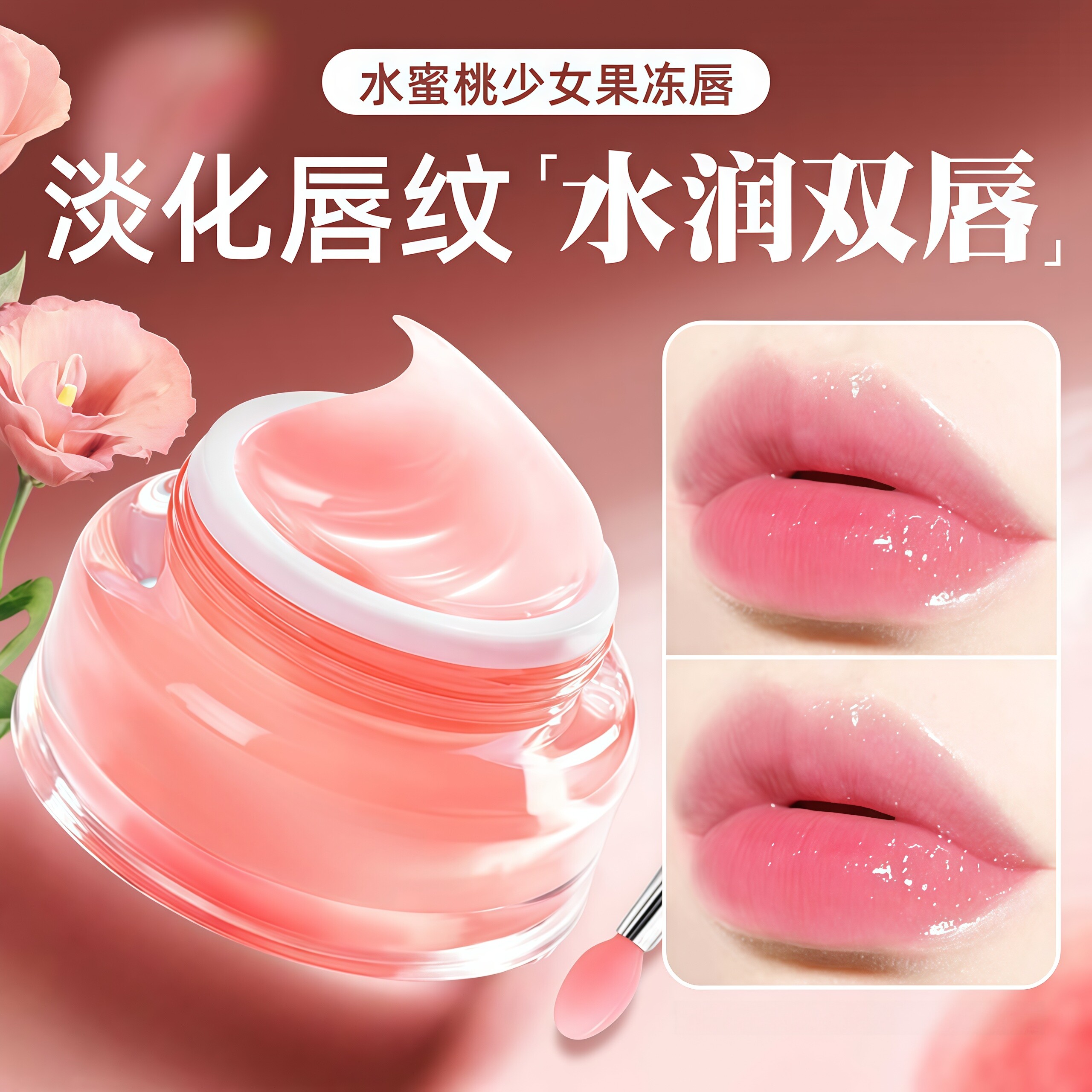 睡眠滋养修护蜜桃唇膜保湿