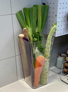 大葱收纳神器大容量多功能厨房葱姜蒜食材收纳盒山药收纳桶整理筒