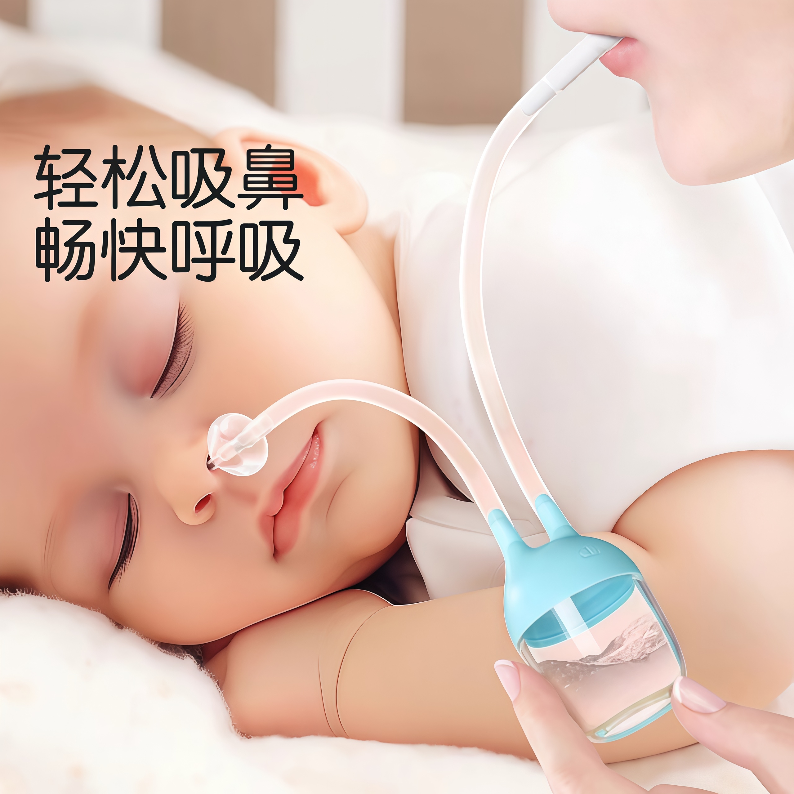 吸鼻器婴儿小月龄新生宝宝婴幼儿口吸式鼻涕儿童专用负压清洁神器
