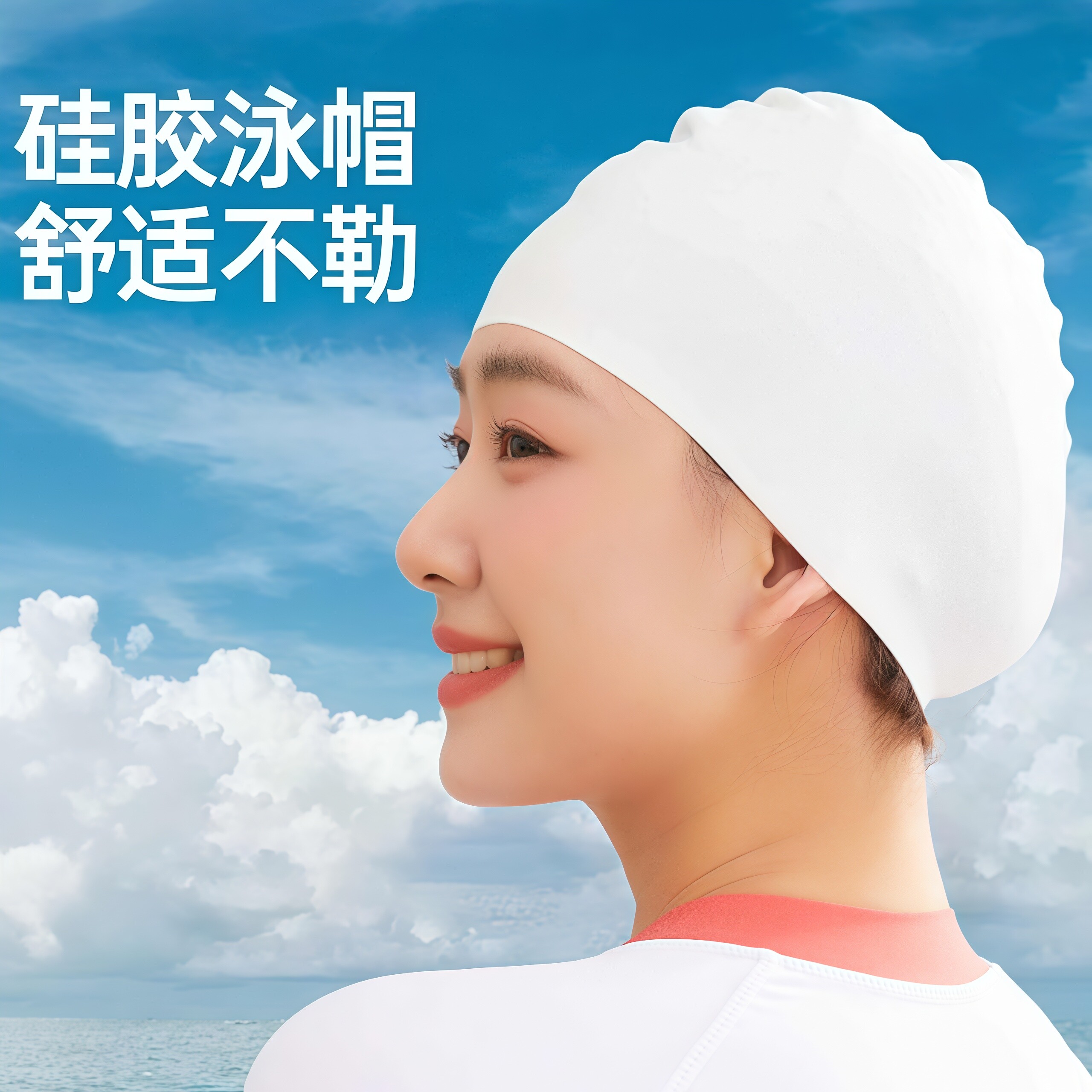 硅胶泳帽舒适不勒防水护耳游泳帽