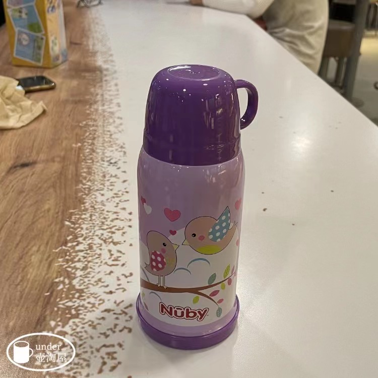 Nuby 努比 儿童可爱卡通不锈钢真空保温保冷水壶防漏水杯 10460