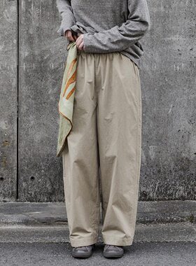 鱼岛日晒干面料松软卡其松紧腰宽松休闲萝卜长裤36021