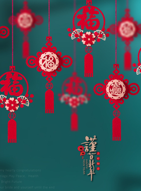2026马年醒狮立体挂件新年个性创意灯笼福字装饰吊坠商场店铺装饰