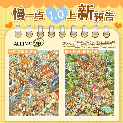 慢一点文创1.0造景贴纸3D收纳码货街景系列微缩场景diy手工贴画