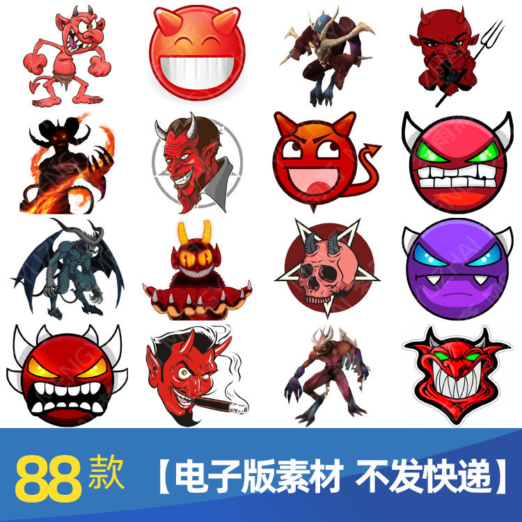 卡通风格红色魔鬼恶魔png格式免抠元素透明底图片设计素材