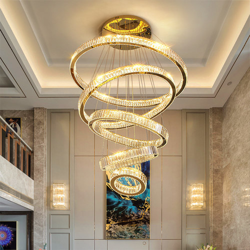 复式楼别墅客厅大吊灯楼梯吊灯