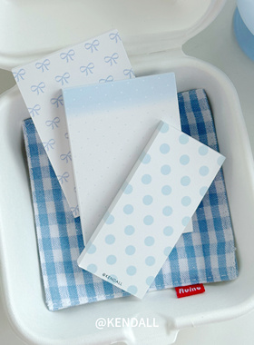 KENDALL文创｜“24-8”期原创ins风小清新蓝色小小只手帐便签本