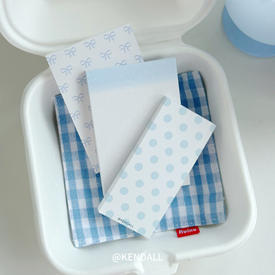 KENDALL文创｜“24-8”期原创ins风小清新蓝色小小只手帐便签本