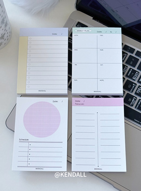 KENDALL文创｜简约ins风韩系M5/A8便签本实用无粘性可撕