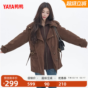 鸭鸭羽绒服女士2025年秋冬新款时尚休闲舒适简约翻领百搭保暖外套