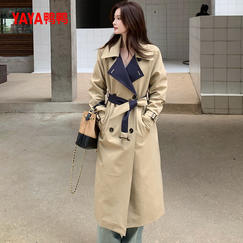 鸭鸭长款百搭风衣羽绒服